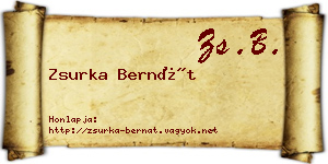 Zsurka Bernát névjegykártya